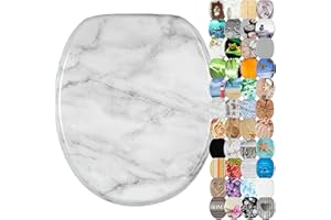 Sanilo WC-Sitz mit Absenkautomatik I Hochwertiger Toilettensitz aus Holz I Toilettendeckel in verschiedenen Motiven (Marmor)