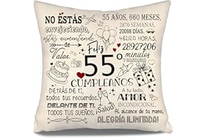 AOSUMIN No estás envejeciendo estás aumentando de Valor Funda de Cojín para Cumpleaños 55 Años Mujeres Hombres Hermana Amiga Mamá Tía Abuela 55 Cumpleaños Regalo 10-100 Años Fundas de Cojín Cumpleaños(55-a)