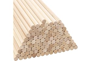 Belle Vous 100 piezas Palo Madera Redondo Natural - 18 cm de Largo Varas de Madera Extra Largas Sin Terminar - 12 mm de Grosor - Palos de Madera Redondos, Manualidades, Decoraciones, Arte