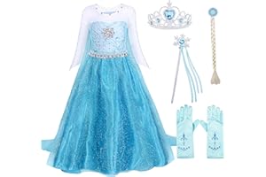 AmzBarley Princess Costumes Girls Dress for Toddler Children Birthday Party Halloween Christmas Cosplay Outfits Adventure Clothes Long Sleeves 2-10 Y