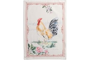 Maison d' Hermine 100% Cotton Kitchen Towel Campagne Set of 2 Super Soft Highly Absorbent Hotel Quality Quick Drying Cleaning Dishcloth Tea Bar Towels Spring/Summer (Coq, 20"x27.50")