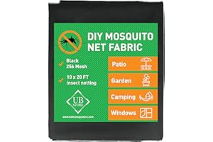 UB-STORE Filet moustiquaire Noir 3x3 ou 3x6 mètres | Filet d'insecte pour Couverture de Jardin, terrasse, extérieur et fenêtre | Filet de Protection Contre Les Insectes à Maillage Fin | Filet de Jardin