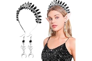 LaVenty tiara della strega accessori tiara di pietra lunare corona vichinga festa del rinascimento fascia del costume della dea della luna fascia del costume di halloween