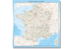 GéoReflet Carte de France Murale - Carte de France Routière - Poster Plastifié 100x100CM