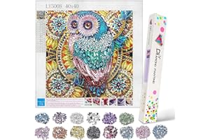 HIRSRIAN Girl Toys Age 6 7 8 9 10 11 12,5D DIY Diamond Painting Kits for Kids Adult Arts and Crafts Owl Gifts for 6-12 Year Old Girls,Presents for Birthday Christmas & Children's Day(15.7 in*15.7 in)