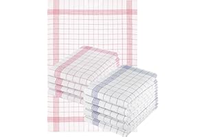 ‎BETZ Betz 10er Set 50 x 70 cm Halbleinen Geschirrtücher extrem strapazierfähig und saugstark Geschirrhandtuch Gläsertuch Jacquard Gläsertücher Küchentuch Handtuch MCT-11 HL rot blau