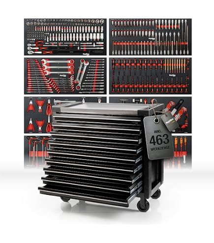 Carrello Portattrezzi STIER 3 Ripiani 150kg - Tavolo Mobile Per Officina, Cucina E Ufficio Con Ruote Piroettanti E Freni