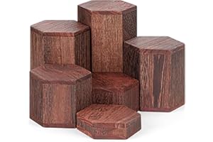 Winter Shore Organizer Legno Esagonali (Set da 6) - Alzatine per Dolci e Cupcake - Organizzatore Profumi - Scaffali per Buffet e Torte - Ripiani a più Livelli per l'Esposizione di Cibi e Gioielli