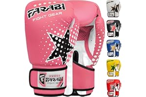 FARABI SPORTS Gants de Boxe pour Enfants Farabi 6 oz, Gants d'entraînement de Kickboxing Muay Thai MMA, Meilleurs Gants pour l'entraînement sur Sac de Boxe, tampons de Mise au Point Pratique