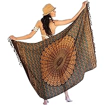 NELUHA Sarong Tuch Damen - Baumwoll Wickeltuch Für Strand Und Urlaub