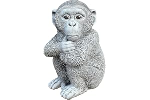 STONEANDSTYLE Statua scimmia di pietra, resistente al gelo giardino, lavorata a mano
