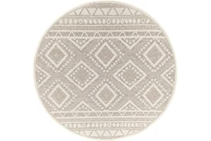 the carpet Calgary - robusto tappeto per esterni, resistente alle intemperie e ai raggi UV, per balcone, terrazza, giardino d'inverno o cucina e sala da pranzo, 160 cm tondo, Beige