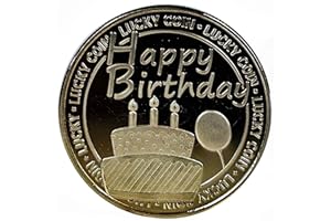 GadgetZone Lucky Coin Good Luck Charm Engraved Special Message Mum Dad Romantic Sentimental Token Keepsake Good Fortune Blessing Pendant Novelty Coins (Birthday Lucky Coin)