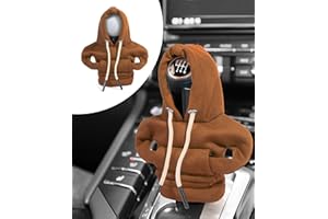 Flaconi Housse Pommeau de Vitesse,Deco Voiture Couvercle Levier de Vitesse,Sweat Pommeau de Vitesse,Deco Voiture Interieur,Couvercle Levier de Vitesse,Convient à Une Variété De Véhicules(Brun)