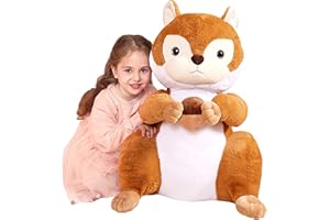 IKASA Duża wiewiórka, przytulanka, ogromna pluszowa zabawka, 60 cm, duża pluszowa zabawka, miękka zabawka jumbo, prezent dla dzieci