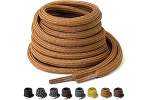 Yusimu Round Strong Boot Shoe Laces,Premium Heavy Duty 4.5mm Thick Bootlaces for Work, Hiking, Safety Boots,Includes Replacement Lace