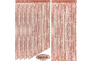 AIYONG Lametta Vorhänge,5 Stück 3 ft x 6,6 ft Mehrfarbig Lametta Vorhänge Bunt Folien Fransen Hintergrund Dekoration für Partydekor Geburtstags Weihnachten Karneval deko Faschingsdeko