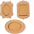 IVEI DIY Shaped Photo Magnets - Set of 3-Plain MDF Photo Frame Fridge Magnet Blanks Cutouts -Mix Shaped Magnets for Painting Wooden Sheet Craft, Decoupage, Resin Art Work & Decoration