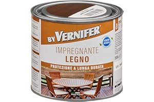 AREXONS BY VERNIFER Impregnante Legno Noce Scuro, Impregnante all'Acqua Pronto all'Uso per Protezione Legno, a Rapida Asciugatura, Inodore, 500ml