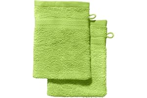 ‎REDBEST REDBEST Waschhandschuh 2er-Pack Chicago apfelgrün Größe 15x21 cm - saugstark, strapazierfähig, ideal für Reisen, Sport (weitere Farben)