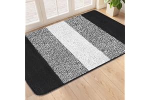 LASUK Smutsfångare dörrmattor inomhus tvättbar, 80 x 120 cm, svart randig | 80 x 120 cm, svart, slitstark, halkfri, mjuka dörrmattor, perfekt dammgrepp, husdjur och hundar, rygg och ytterdörr, snygg