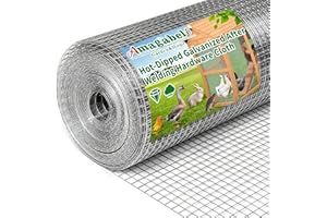 AMAGABELI GARDEN & HOME Amagabeli 1 m x 20 m siatka druciana dla królików 12,7 mm, ocynkowana i zgrzewana punktowo, siatka ocynkowana ogniowo, spawana siatka druciana, ogrodzenie 0,8 mm