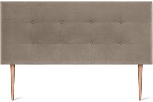 DHOME Cabecero, Cabezales de Cama Capitoné hasta el Suelo. Cabezal tapizado ACUALINE Tela y Polipiel. Cabeceros de Cama Matrimonio e Individual (Tela Tierra, 160x115cm con Patas (Camas 150/160))