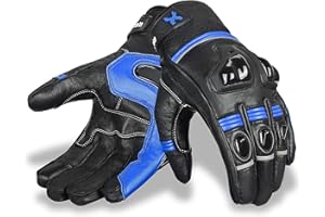 RideMaxx Premium Leather Motorbike Motorcycle Gloves Touch Screen Gloves with Knuckle Protection Racing gloves Riding Gloves