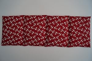 TITSCH Grain Pillow Organic Rye Red with White Anchors (4 Chambers 50 x 17