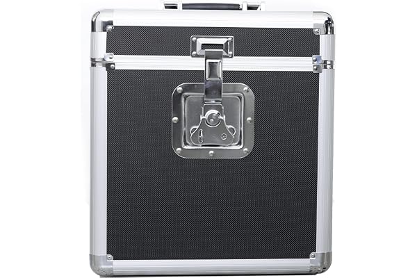 ROCKONWALL - Flight Case Vinyle 33T Aluminium - Mallette DJ 25-30 Disques - Cadenassable - Poignée Transport - 25 LP, Noir