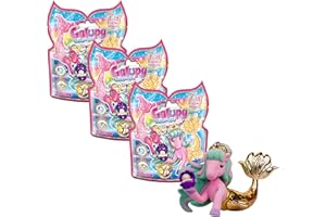 GALUPY Mermaid - 3X Figurine de Licorne avec nageoire de sirène, 18 Figurines de Licorne différentes à Collectionner, Licorne Jouet