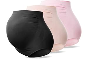 SUNNYBUY Damen Umstandsmode Hohe Taille Unterwäsche Schwangerschaft Nahtlos Weich Hipster Panties Over Bump