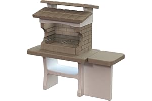 Sarom Barbecue en Pierre reconstruite avec Table latérale - Louxor