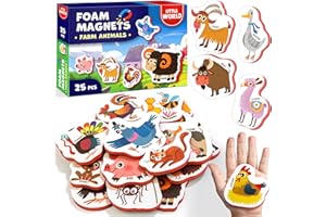 Little World 27 aimants de réfrigérateur en Mousse pour Les Tout-Petits 1-3 - Aimants pour Tout-Petits - Aimants de réfrigérateur pour Enfants - Aimants de bébé - Aimants Animaux pour Enfants