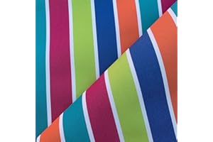 DISCOVER LIFESTYLE & FASHION FABRICS Tough Waterproof Aqua Tech Outdoor Canvas Marine Cordura Fabric Garden Furniture Seat Covers Deckchairs Gazebos Tents Table Top Bags Upholstery | 60 Inch - 150 cm | per Half Metre (Rainbow)