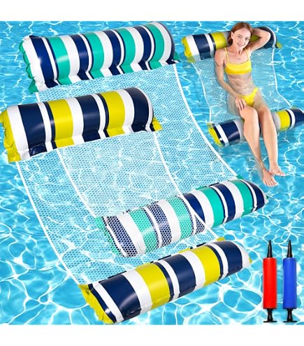 AIERQ Flottant Hamac Gonflable, Flotteur Gonflable Piscine 4 -en- 1 AIERQ Flottant Hamac Gonflable, Flotteur Gonflable Piscine 4 -en- 1