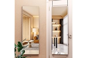 Hasipu Full Length Mirror Wall Mounted, 120 x 42cm Door Mirror, Over The Door Mirror, Full Body Mirror, Hanging Mirror Square White