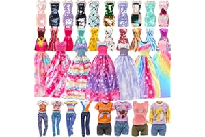 Festfun 15 Doll Clothes 9 Fashion Dresses 3 Tops 3 Pants Outfits for 11.5 inch Doll Girl Gift