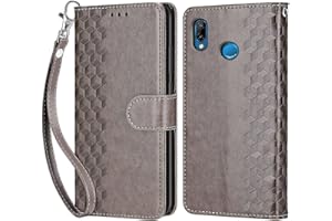 KENHONER Funda para Huawei P20 Lite Carcasa, Fundas para Huawei P20 Lite Funda Libro con Tapa Piel Case Flip Cuero,Cierre Magnético Antichoque - Gris