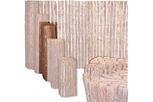 ESTEXO Sichtschutzzaun Länge 400cm aus Baumrinde, Sichtschutzmatte, Sichtschutz, Zaun, Rindenzaun (1,00 m)