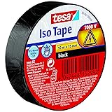 tesa insulation tape - Electrical insulating tape for all types of flexible cables - High weather resistance - black, 10m x 1