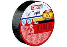 tesa Isolierband - Selbstklebendes Isolierband, hitzebeständig - Zum Isolieren, Reparieren und Bündeln - 10 m - SCHWARZ