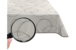 Valia Home® Tovaglia con rivestimento in Teflon per uso interno ed esterno in 6 design | Lavabile, respinge acqua e sporco grazie al fidato effetto loto | 140 x 300 cm beige