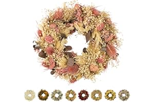 ‎HOLIKI holiki Trockenblumenkranz Ø 30cm - kein Plastik I Trockenblumen Premium Qualität aus Europa I Trockenblumen Kranz für Tür, Wand und Tisch