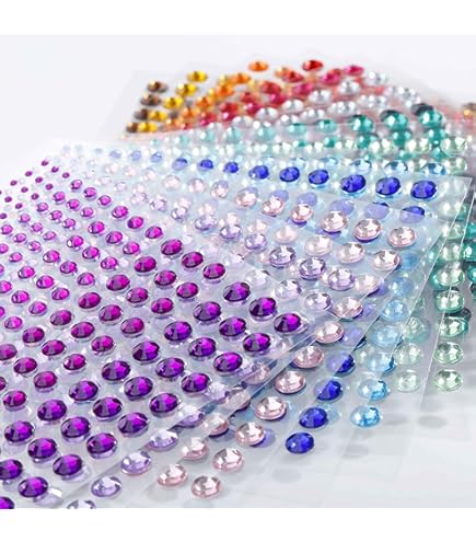 365+ Autocollants Strass Cristal - Multicolores Et Multiformes (cœur, Rond, Carré...) - Pour Décoration DIY, Téléphone, Vêtements, Ongles - Adhésif Fort