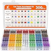 JOREST 300 Pcs Car Fuse Assortment Kit, 160 Mini Automotive Blade Fuse + 90 Standard Mixed Fuse + 50 Micro Fuses + Puller - f
