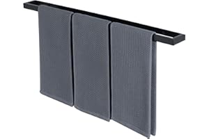 SAYAYO 70CM Uchwyt na Ręczniki Łazienkowei, Montowany na Ścianie Pierścienie na Ręczniki, Stal Nierdzewna SUS304, Montaż Śrubowy, Czarny Matowy, EGJF070-B