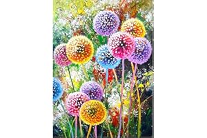 MXJSUA DIY 5D Diente de León de Colores Diamond Painting, Diamond Painting Kit Completo, Manualidades Adultos Diamond Painting para Decoración De Pared del Hogar 30x40cm