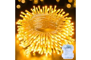 Hopexy Battery Fairy Lights, 15m 150 LEDs Fairy Lights Battery Operated with Timer, Waterproof Warm White String Lights with 8 Modes/Indoor Outdoor for Bedroom Wedding Garden Decorations