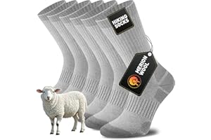 Niorasen Męskie Skarpety Termiczne z Wełny Merino, Skarpety do Chodzenia dla Mężczyzn i Kobiet, Skarpety Trekkingowe, Amortyzacja, Przeciwdziałające Otarciom, Skarpety Sportowe do Biegania, 3 Par